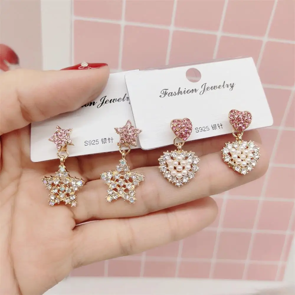 Модный с украшением в виде кристаллов звезда любящее сердце Форма имитация