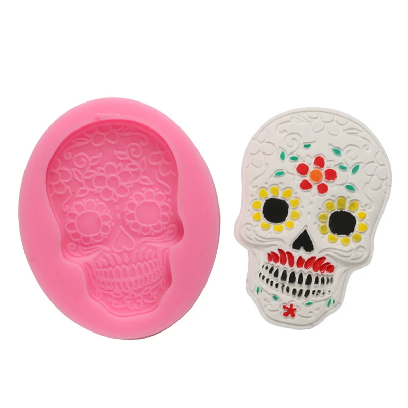 1PC 3D Skull Mask Silicone Mold DIY Sugar Cake Decoration Tool Fondant Chocolate Candy Biscuit Moulds For Home Bakeware | Дом и сад