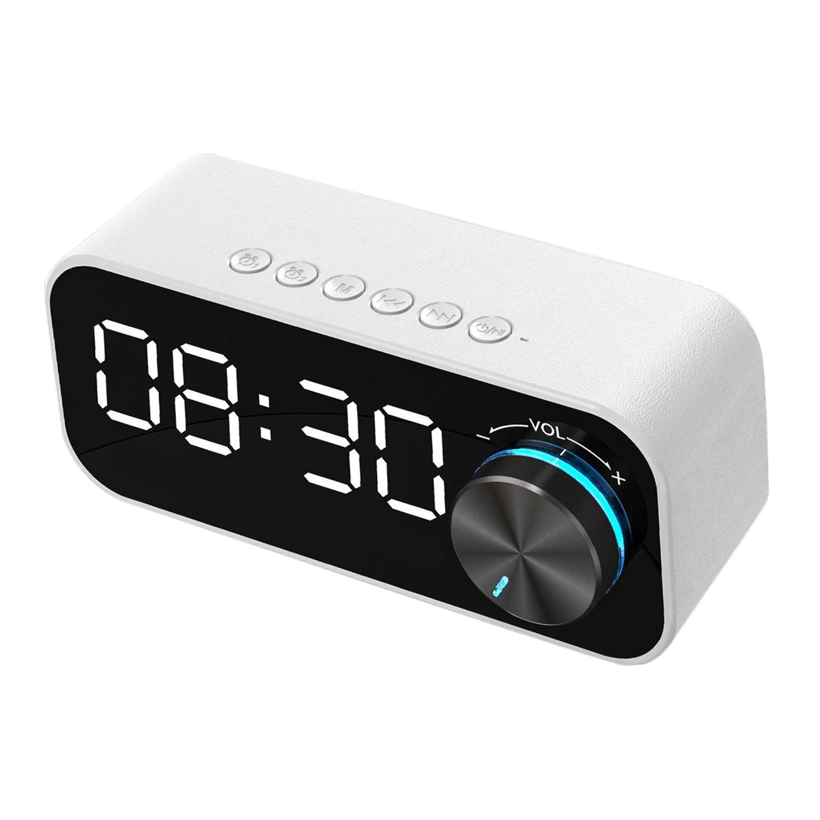 LED Alarm Clock with FM Radio Wireless Bluetooth Speaker Mirror Display Support Aux TF USB Music Player for Office Home | Дом и сад