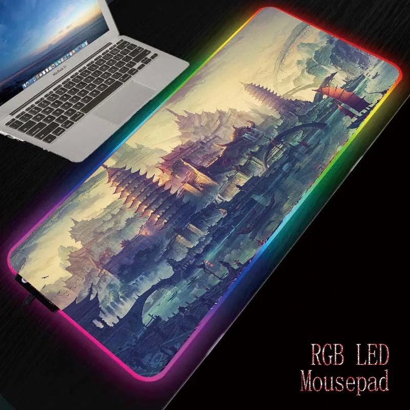 MRGBEST RGB Fantasy World коврик для мыши водонепроницаемый цветной светодиодный игровой XXL
