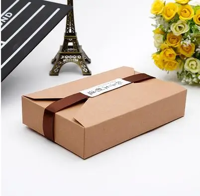 20 шт. коробка из крафт-бумаги Простой Конверт Рождественская для печенья