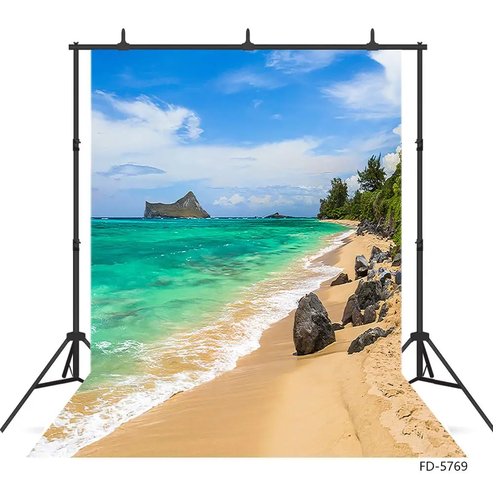 Морской большими камнями Пляжный Пейзаж фото фон напечатанный на компьютере для