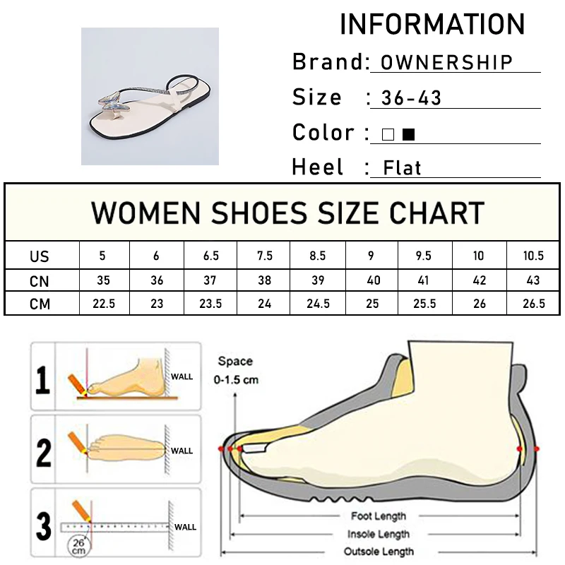 

Women's Casual Slippers 2021 Women Butterfly Crystal Flip Flops Female Summer Beach Flat Ladies Open Toe Shoes Plus Size
