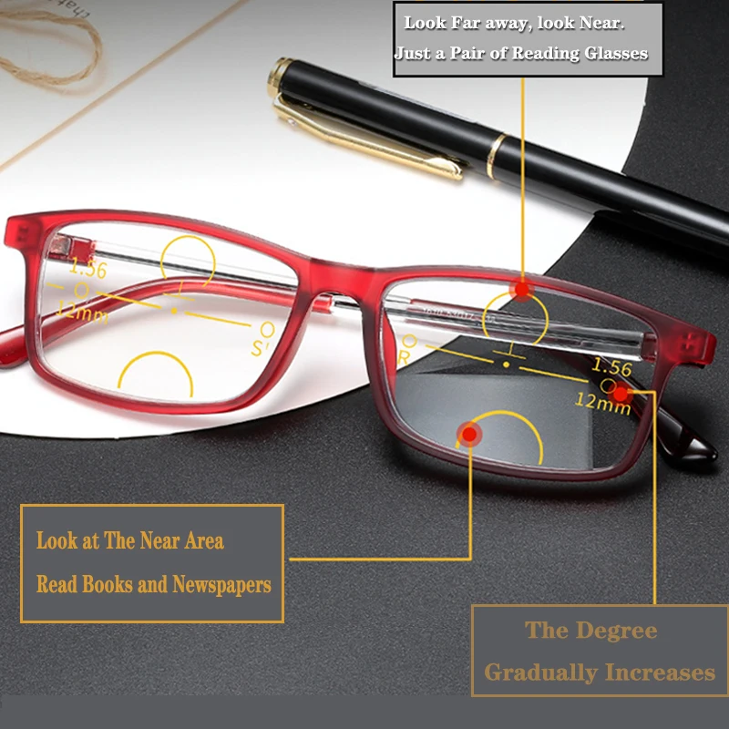 

Glasses For Men Women Anti-blue light Eyeglasses Distance and Near Reading Glasses Smart Progressive Multi-Focus Glasses Reading