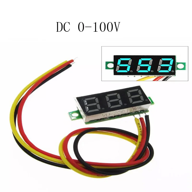 0.28 &quotDC 0-100V LED Digital Voltmeter Auto Motorcycle Voltage Tester Detector DC 0-100 Capacity Monitor Red Green | Электронные