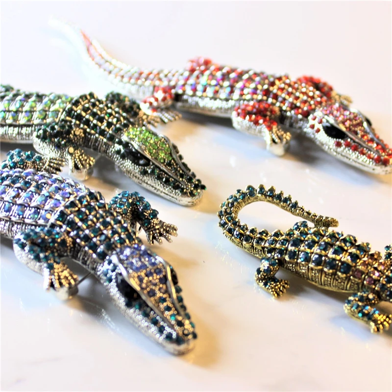 KingDeng Crocodile Brooches Punk Fashion Jewelry Big Enamel Pins Brooch Unisex Gifts for Men Red Zinc Alloy Gothic Party | Украшения и