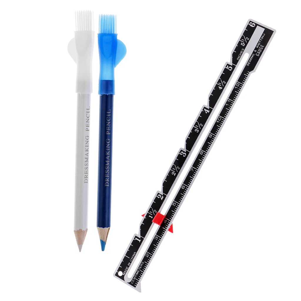 3 шт. Портной Мел карандаши с кисточкой + швейная датчик портних Ткань Инструменты