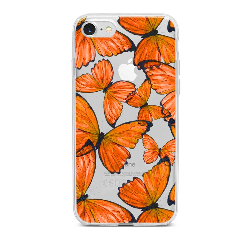Clear Monarch Butterfly Phone Case For iPhone X XS Max Xr 11 pro 5 5S SE 8 76 s Plus INS Premium Ins Soft Fundas Cover Coque | Мобильные