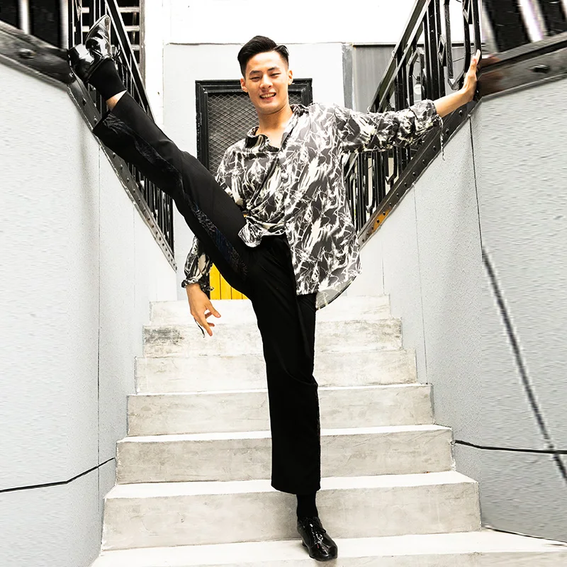

2020 Latin Dance Pants For Men Ballroom Dancing Trousers National Standard Dance Competition Dress Latin Practice Clothes DN7042