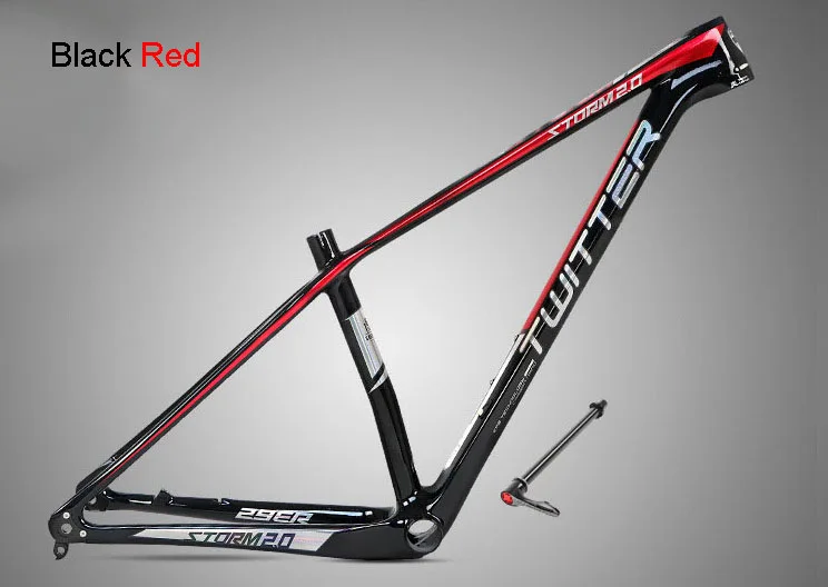 Storm2.0-Thru-Axle Mtb карбоновая рама 27,5 er 29er XC Grave горный велосипед рамы для Mtb EPS кабель внутренний лак для ног 15 17 19 - Цвет: 29er Black Red