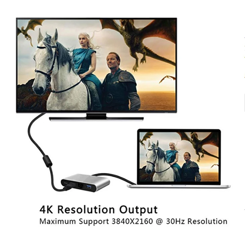 Адаптер TRUMSOON Type C к RJ45 Ethernet HDMI совместимый USB 3 0 HUB для Macbook Surface Samsung S21 Dex Xiaomi 10