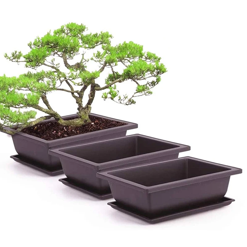 

12 PCS Rectangle Plant Pot Flower Succulent Pots with Trays Planter Container Durable Plants Gg Pots