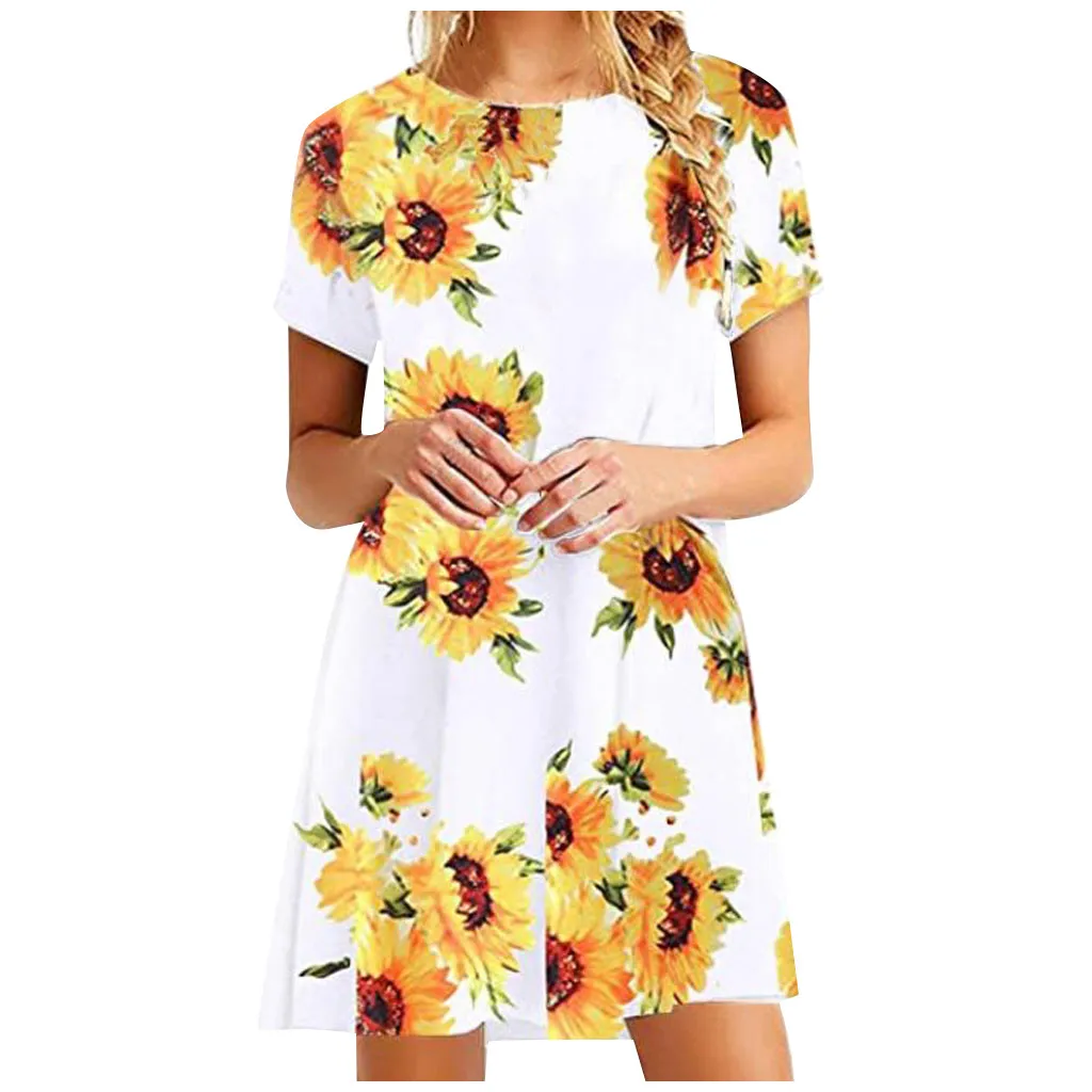 Женская футболка с коротким рукавом и круглым воротником принтом летняя