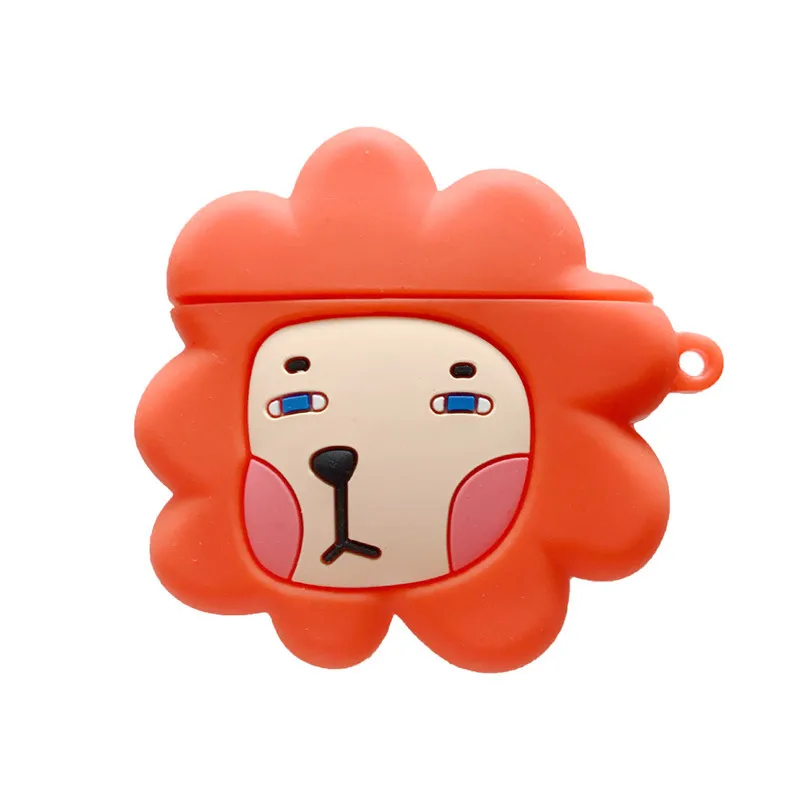 

Fashion Chaveiro Cute PVC Silicone Cartoon Lion Airpods Case Protective Cover Gift Keychain Keyring For Men Women Gift DIY Bag