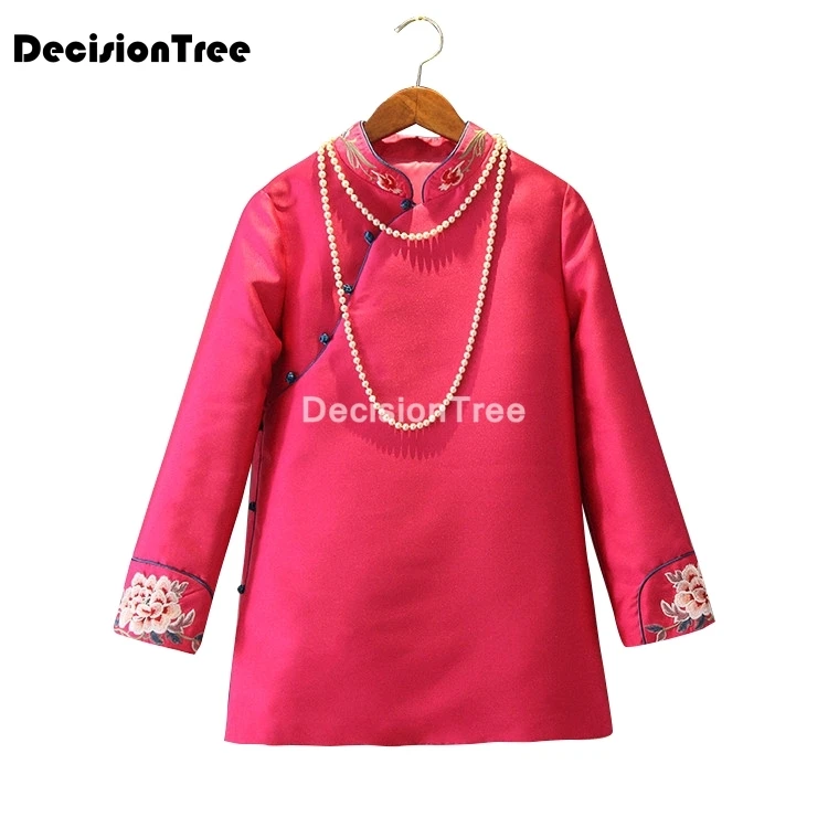 Женские китайские Топы 2021 элегантный костюм Ципао Тан атласная кофточка в стиле