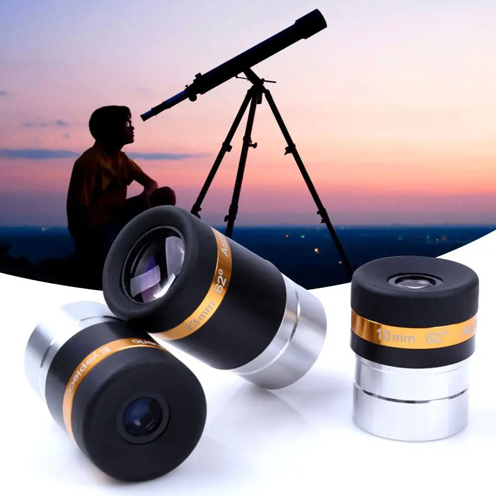 

Асферический окуляр для телескопа, широкий угол обзора 62 градуса, 4 / 10 / 23 мм, аксессуары для астрономического телескопа 1,25 дюйма/31,7 мм
