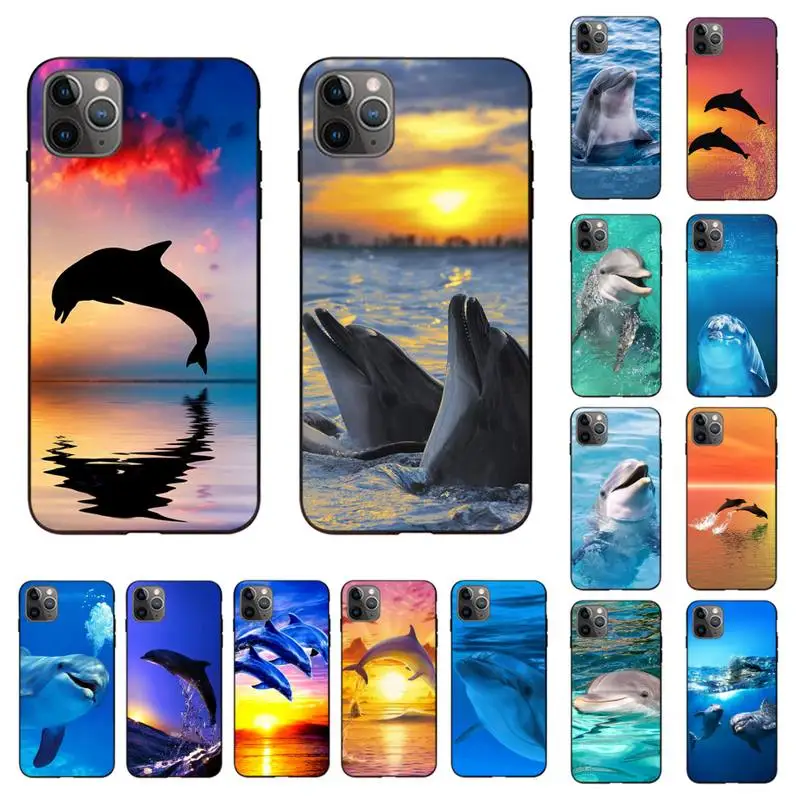 

ocean dolphin Dance And Jumping cell Phone Case for iPhone 13 11 12 pro XS MAX 8 7 6 6S Plus X 5S SE 2020 XR cover