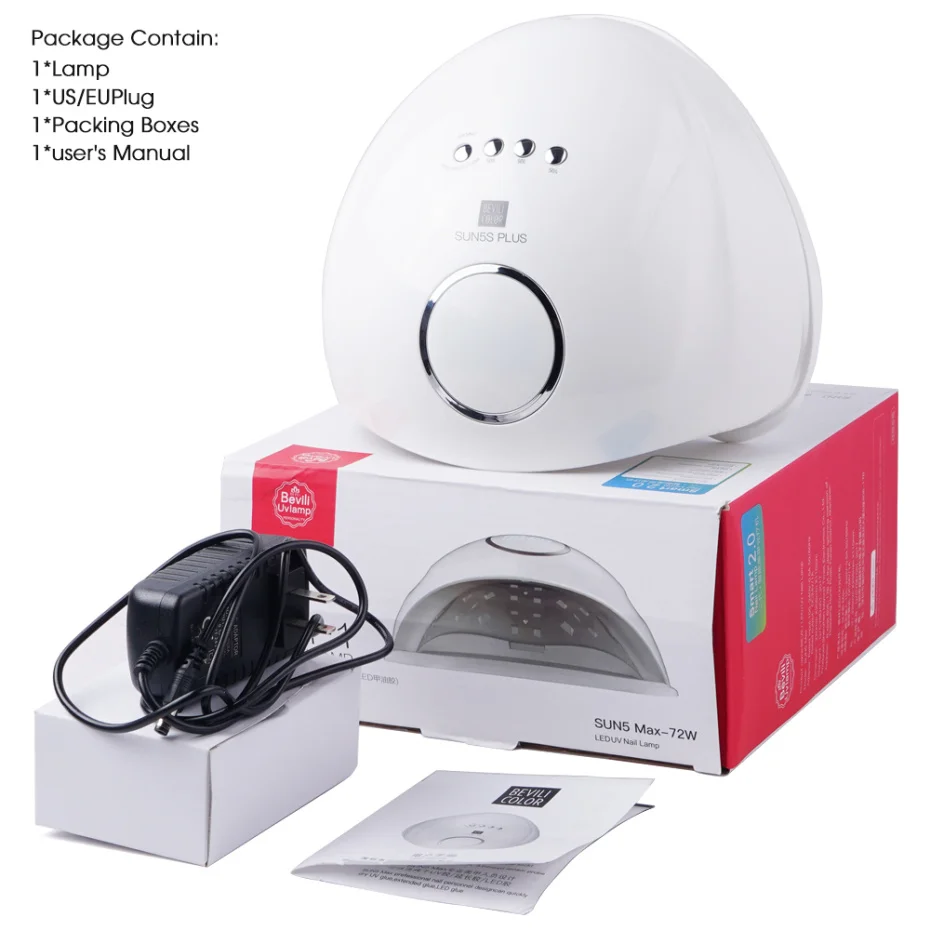 Светодиодная УФ-лампа 72 Вт Сушилка для ногтей отверждающая все Гель-лак