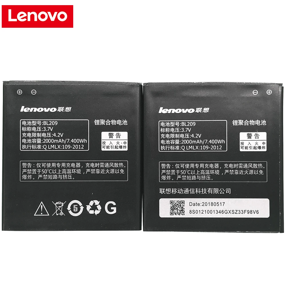 

Original Lenovo 100% New Real 2000 mAh BL209 Battery For LENOVO A706 A788T A820E A760 A516 A378T A398T batteries