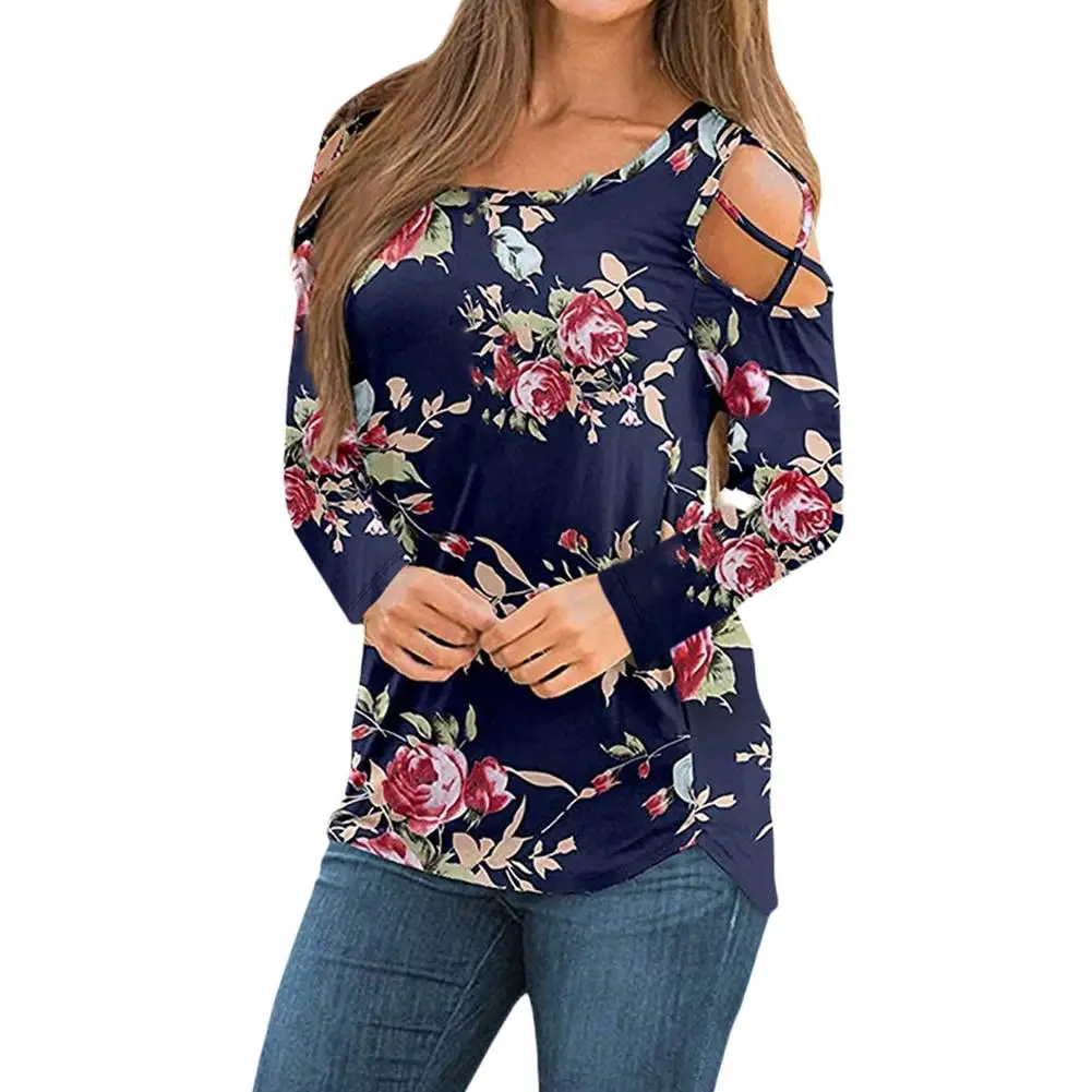 

Womens Casual T Shirt Long Sleeve Blouse Cold Shoulder Tops Fashionable Casual Comfortable Stylish A Perfect Daywear