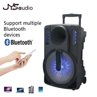outdoor trolley speaker portable super sound effect bluetooth compatible microphone home party dancing led lighting subwoofer
