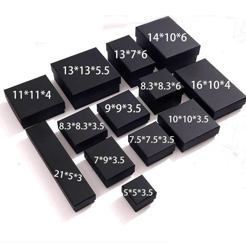 

1pcs Brown Kraft Paper Black Sponge Jewelry Organizer Boxes Ring Earrings Necklace Bracelet Packaging Wedding Gift Case
