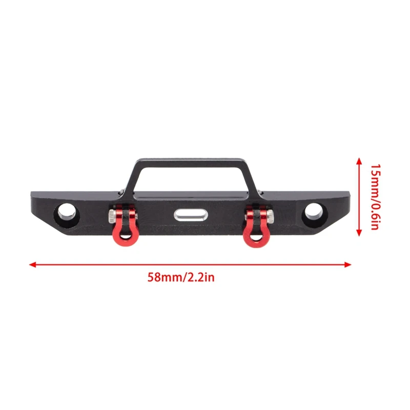 

2 Pcs Metal Front Bumper with Fixed Mount Bracket for AXIAL SCX24 90081 1/24 RC Crawler Car Upgrades Parts