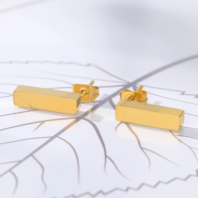Серьги-гвоздики V Attract Minimalism Geometric Bar 2020 Женские модные украшения Розовая нержавеющая сталь Подвески Bff подарок.