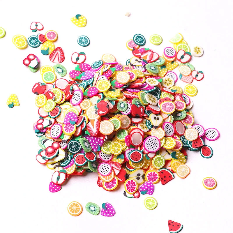 

1000Pcs Colourful Fruit Flower Animal Mixed 3D Nail Art Decoration Polymer Clay Tiny Patch DIY Accesoires Design Manicure