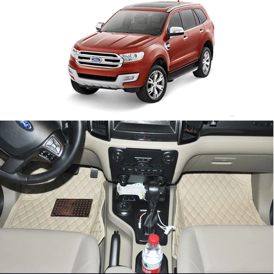 Lsrtw2017 Быстрая волоконные кожаные автомобильные коврики для ford everest аксессуары Запчасти