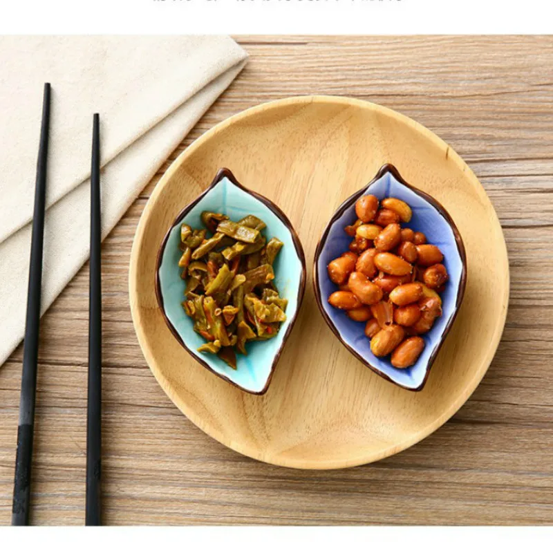 Кухонная посуда в форме листа маленькая керамическая тарелка для приправ блюдца