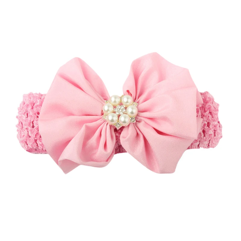 

New Arrival Infant Cute Flower Pearl Bow Hair Band For Baby Girls