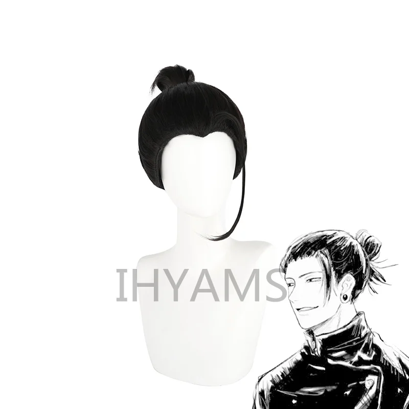 

Парик для косплея джудцу кайзен, Geto Suguru, черный короткий мужской парик, синтетические волосы, термостойкие + парик, Кепка