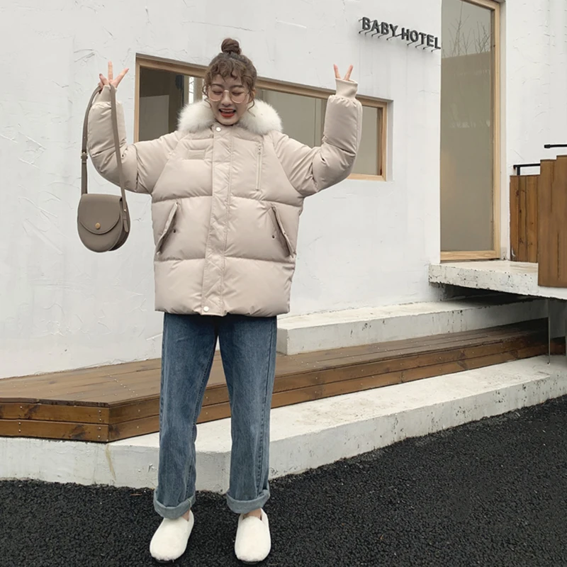 Зимнее женское пальто, новинка 2021, корейское облегающее хлопковое пальто, Женская Стеганая верхняя одежда на молнии, женская одежда средней... от AliExpress RU&CIS NEW