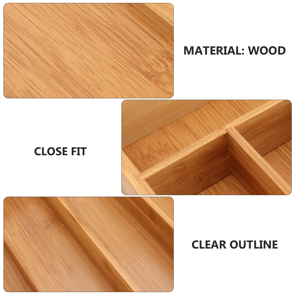 

1pc 5 Grid Chopsticks Container Kitchen Tableware Storage Box (Wood Color)