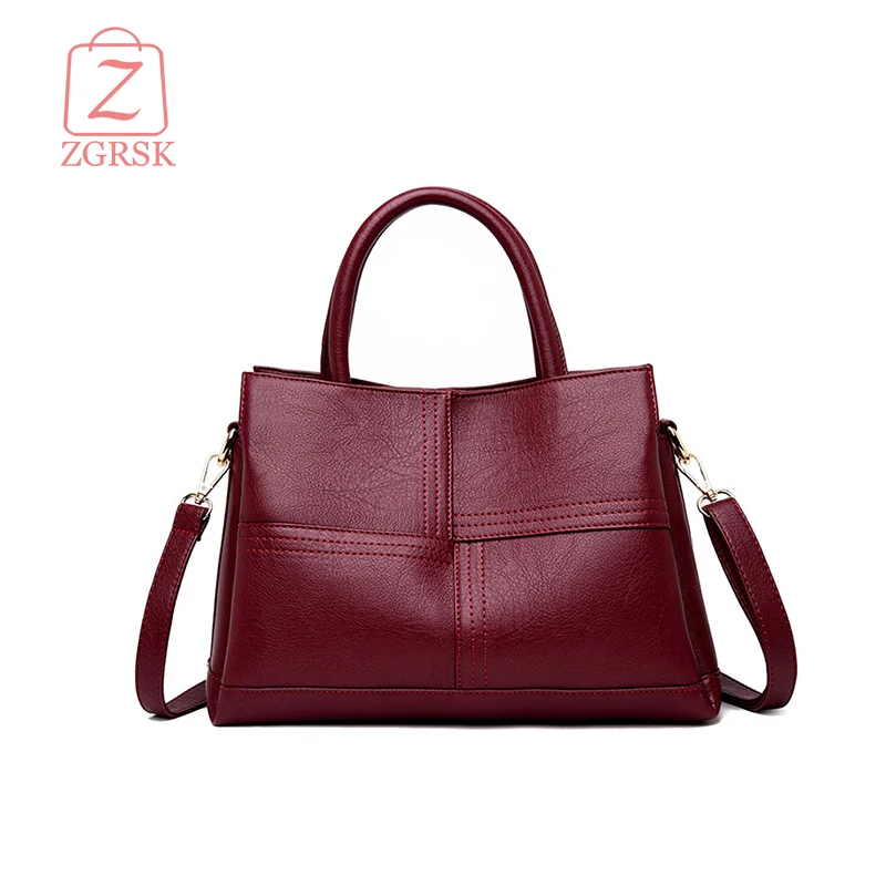 

Fashion Large Capacity Women Handbag Luxury High Quality Ladies Shoulder Bag Stitching Solid Color Female Messenger Bags