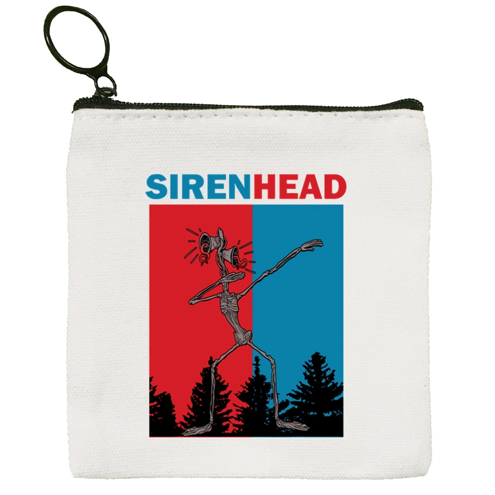 

Siren Head SCP Horror Streetwear Canvas Coin Purse Coin Purse Collection Canvas Bag Small Wallet Zipper Key Bag Hand Gift