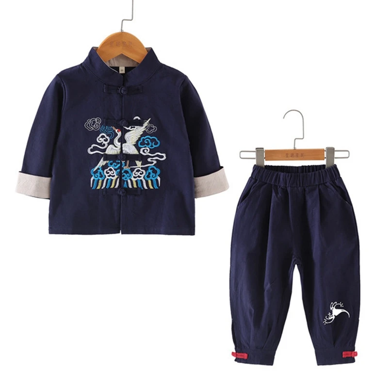 Хлопковая и льняная детская одежда Китайская национальная ветровка топы ханьфу