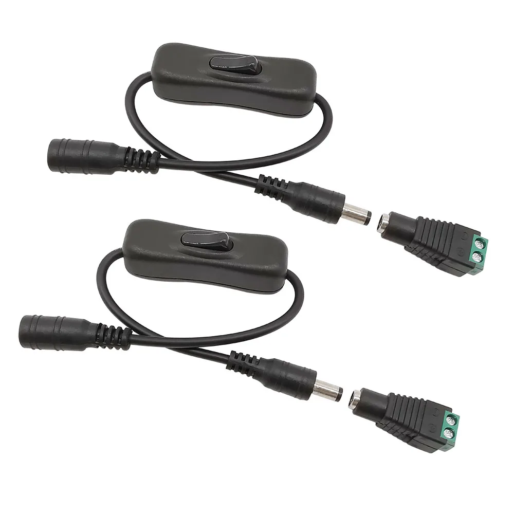 

5.5 x 2.1mm DC 12V Male Female Connector Power Cable Light Switch 5.5*2.1mm DC Plug Jack Adapter for LED Strip Light