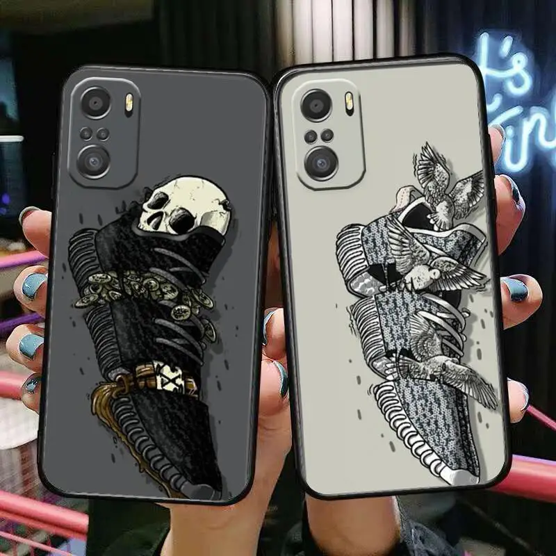 

Fashion sneakers Skeleton For Xiaomi Redmi Note 10S 10 9T 9S 9 8T 8 7S 7 6 5A 5 Pro Max Soft Black Phone Case