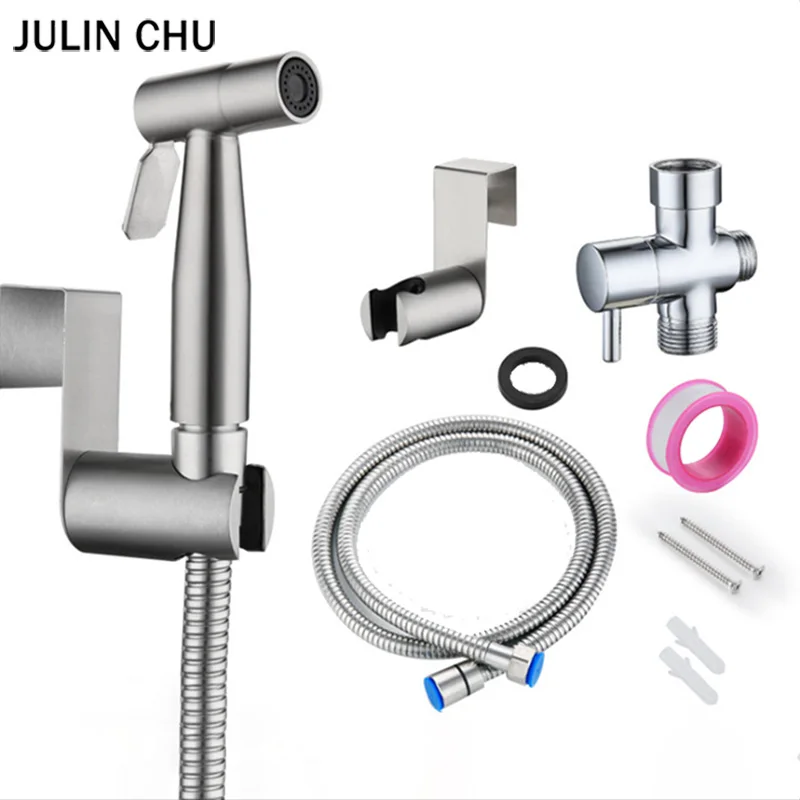 

Handheld Toilet Bidet Sprayer Set 304 Stainless Steel Hand Bidet Faucet for Lavatory Bathroom Sprayer Shower Head Tap Cleaning