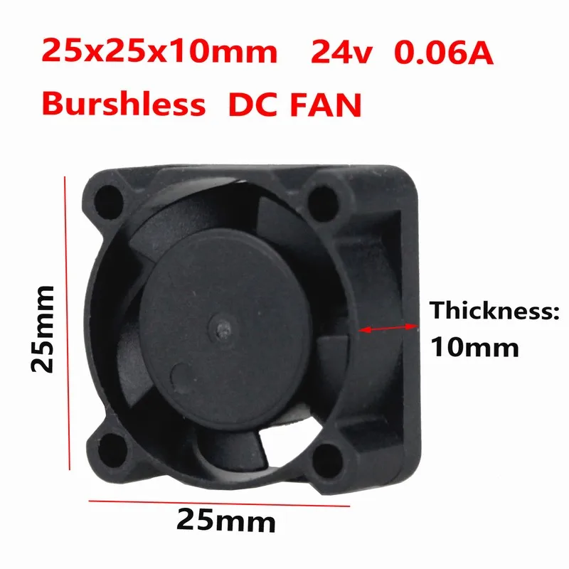 2шт Gdstime 2510 25 мм 25x25x10 DC 24V 2Pin мини вытяжной поток Бесщеточный Охлаждающий