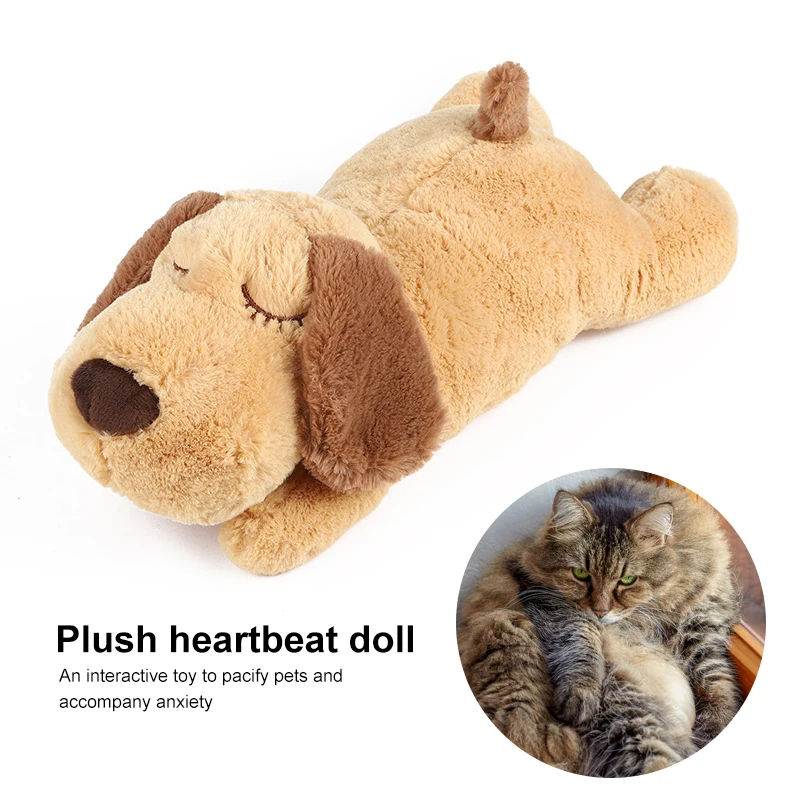 

Dog Cat Plush Toy Heartbeat Soothing Doll Sleep To Calm Anxiety Accompany Interactive Toys Training Aid Toy For Puppy Dogs Play