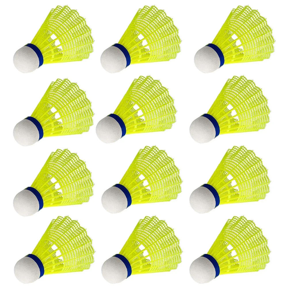 

Shuttlecocks Nylon Badminton Shuttlecocks Balls High Speed Feather for Indoor Outdoor Entertainment Sports Game Yellow 12PCS