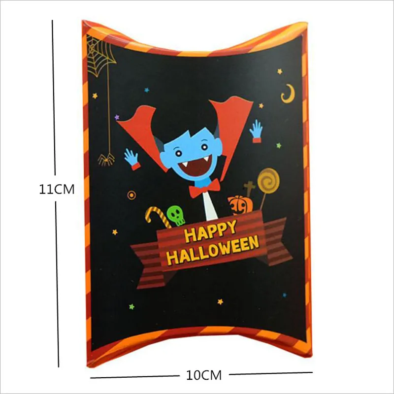 Pillow style pumpkin Хэллоуин для детей трюк или угощение вечерние Череп Призрак коробки для конфет Хэллоуин украшения детский душ подарок на день рождения Коробка органайзер, Q - Цвет: Pillow style pumpkin