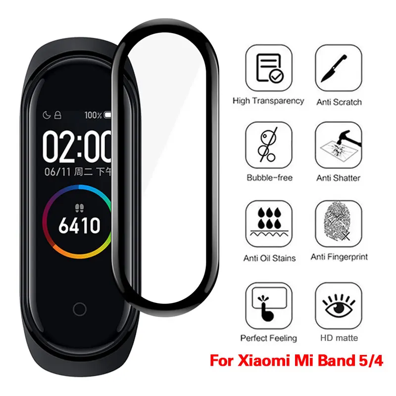 Hydrogel Film For Xiaomi Mi Band 5 4 Wristband Screen Protective band5 Soft Protector Scratch Prevention | Мобильные телефоны и