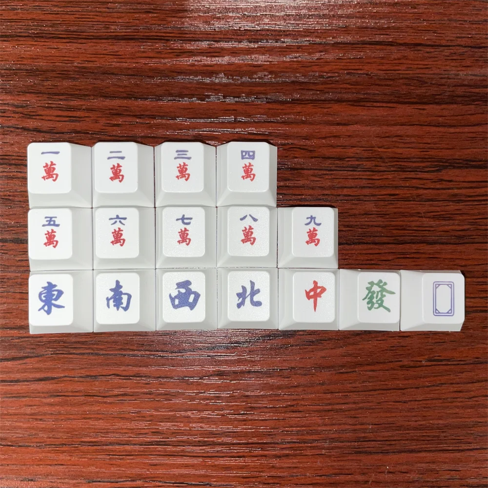 Маджонг 16 клавиш PBT кейкапсы R4 1U DIY клавиатуры Профиль Cherry DYE Sublimation для механической клавиатуры.