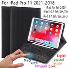 Чехол с сенсорной панелью и клавиатурой для iPad Pro 11 2021 Air 4 2020 4th 9,7 2017 2018 5th 6th Air 2 10,2 7 7th 8th 9th Air 3 3rd Pro 10,5