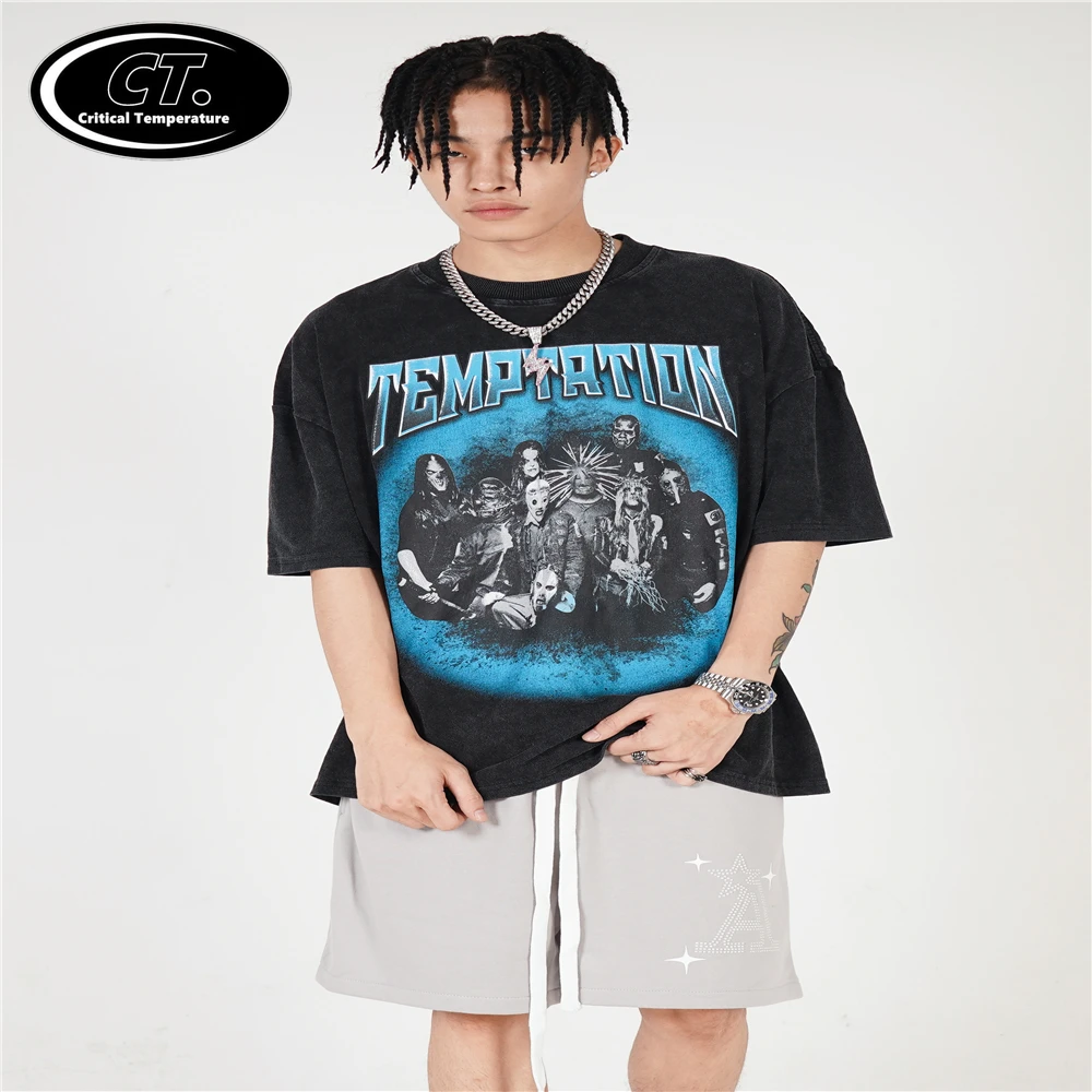

Hip Hop Oversize Washed T-Shirt Streetwear Harajuku Ripped Graphic Printed T Shirt 2021 Men Spring Summer Short Sleeve Tshirt