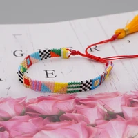 miyuki rice beads hand woven bohemian ethnic geometric pattern color matching bracelet female bohemian jewelry beads bracelets